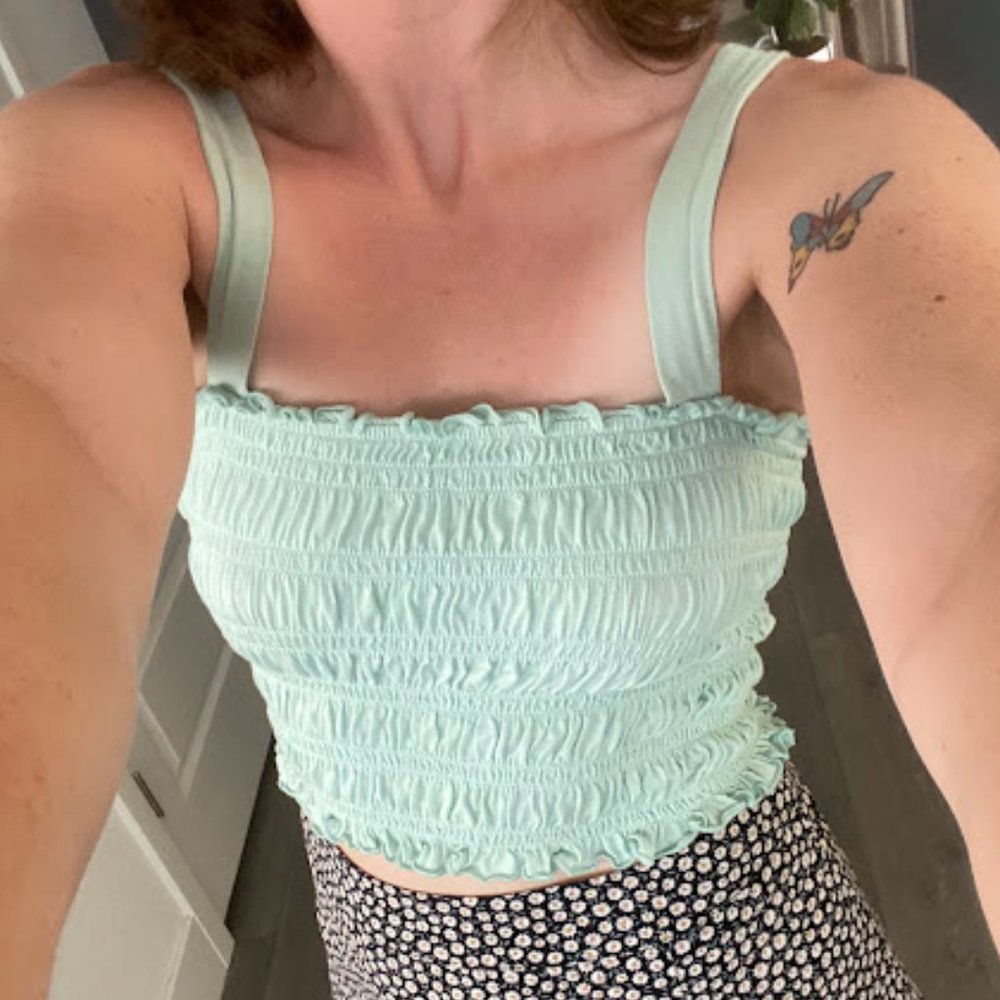 American Eagle Cropped Smock Tank Top